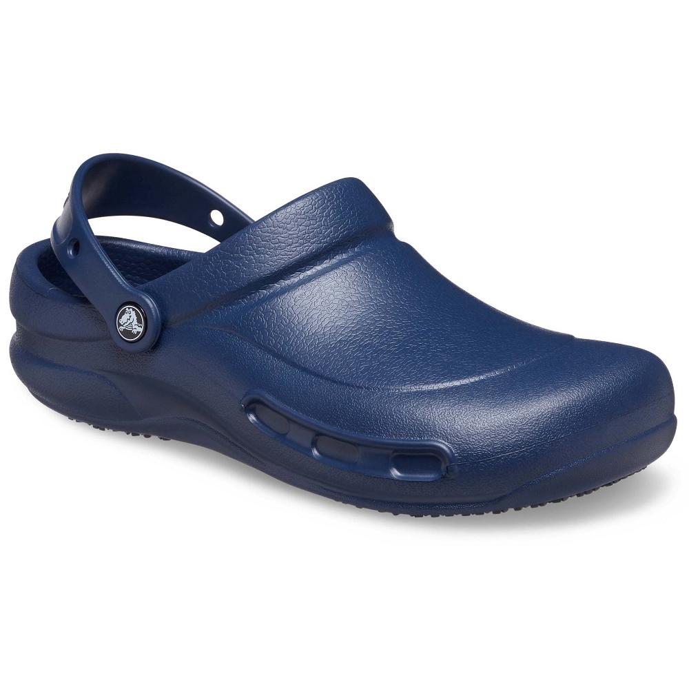 Navy Men's Crocs Bistro Clog Shoes | NZ 0662SGLO